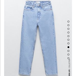 Zara mom fit jeans in light blue